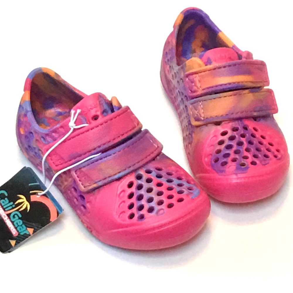 Skechers Kids Cali Shoe Pink Swirl Perforated Foamies Water Friendly Size-6 NEW
